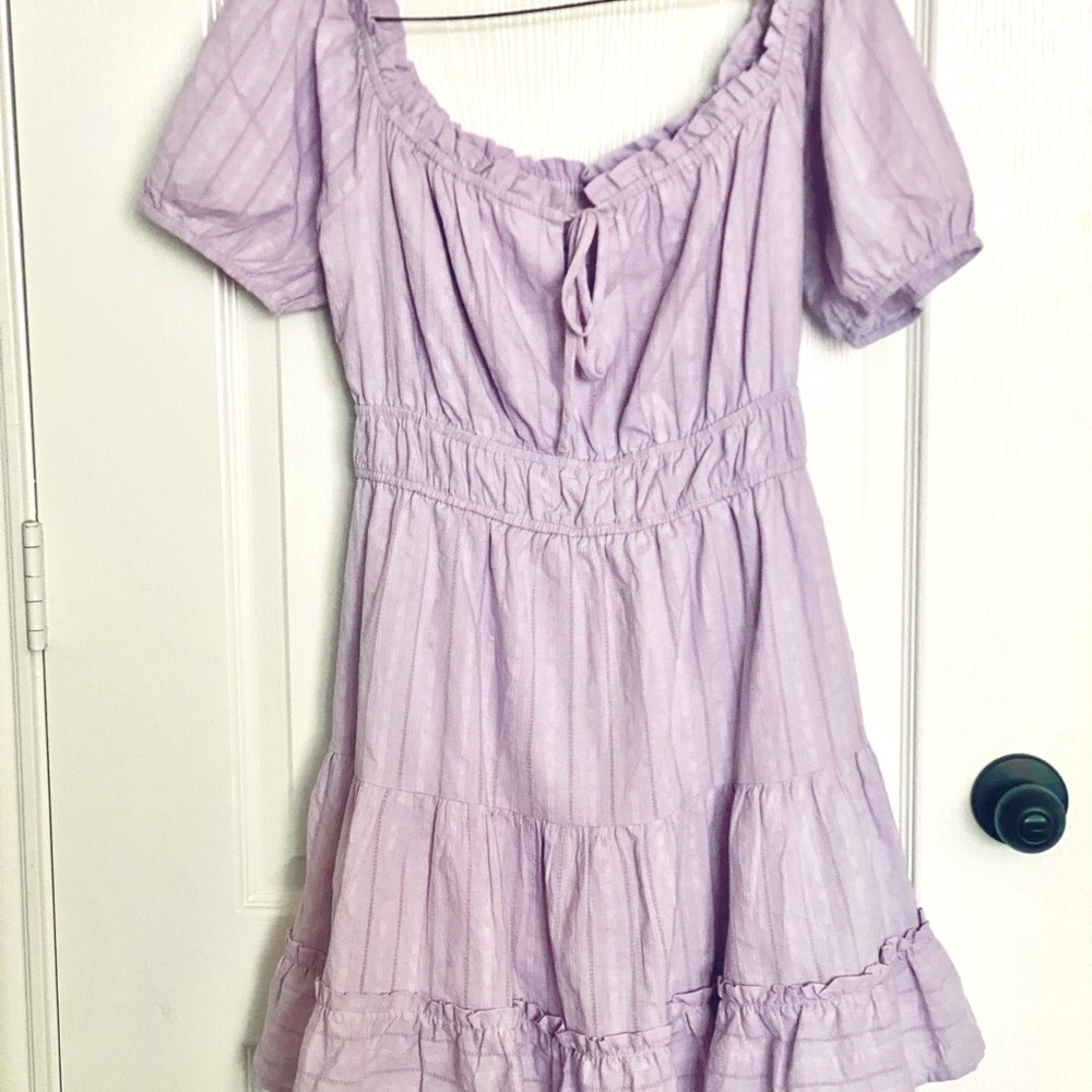 Lost + Wander//short prairie style dress// lavender// cotton// women’s small